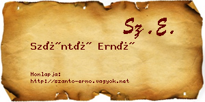 Szántó Ernő névjegykártya